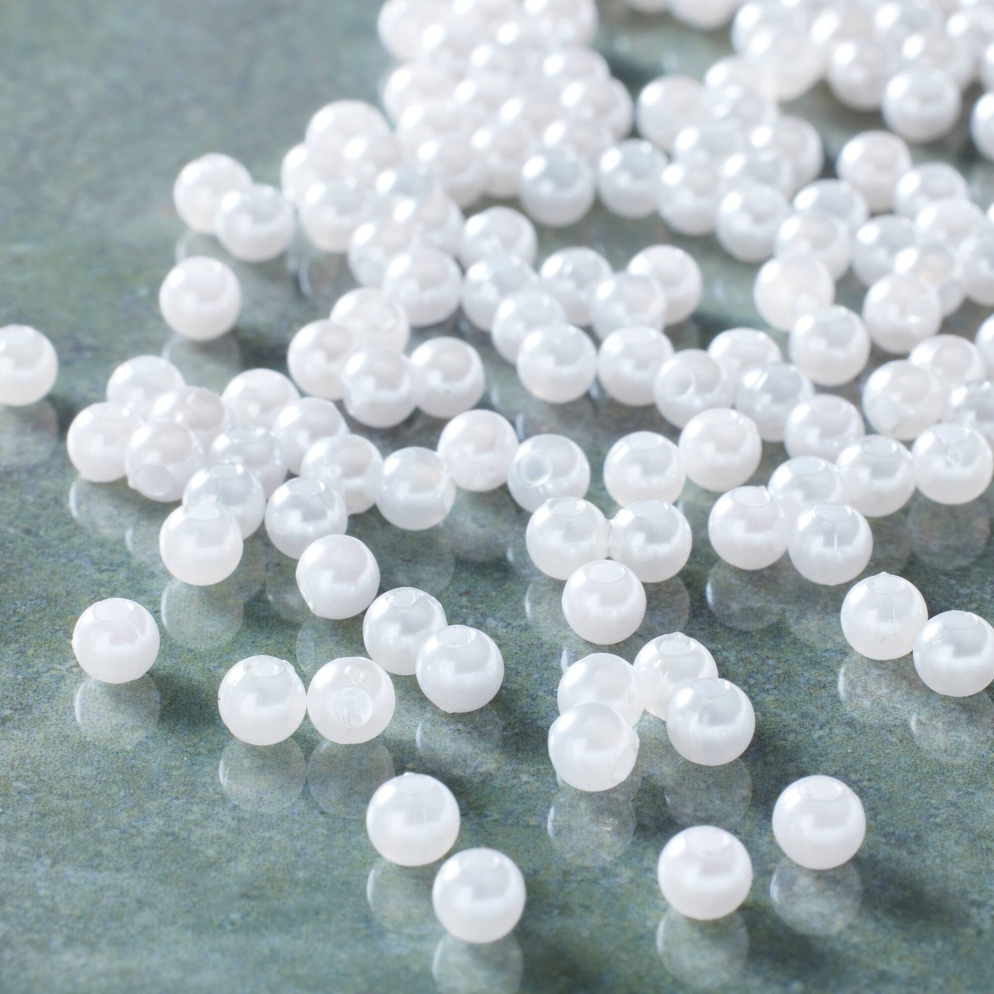 12 Pack: White Pearl Round Beads by Bead Landing